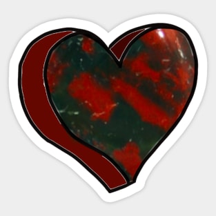 Bloodstone Love Heart Sticker